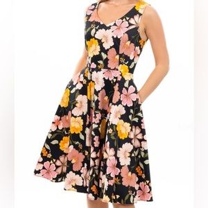 Eva Rose XL Floral pattern, fit and flare dress